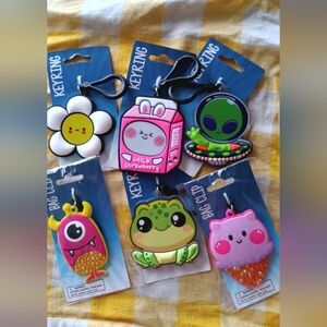 6 Assorted Keyring Characters